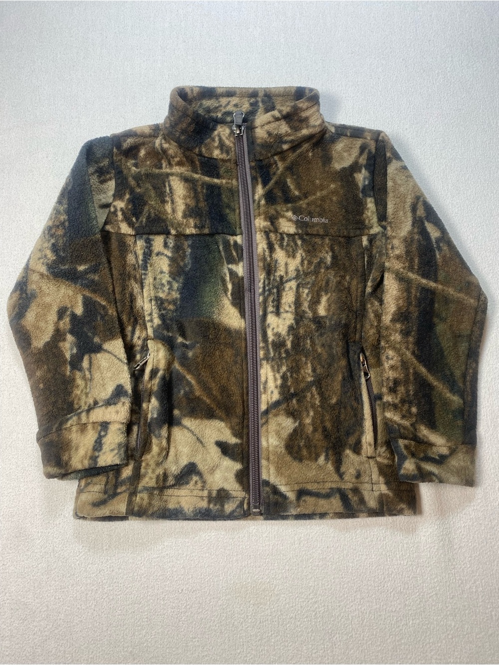 Columbia Kids' Brown Green Camo Fleece Jacket size 4T